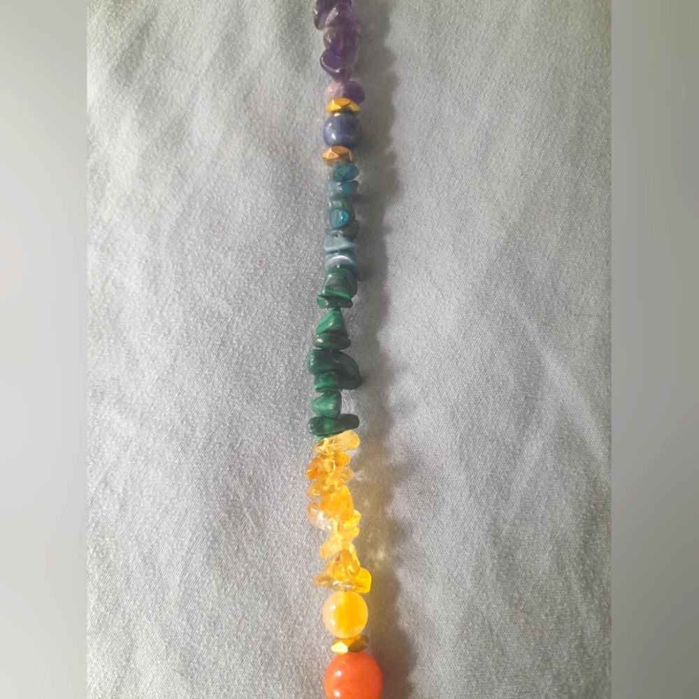 Genuine Stone and Brass Chakra Sun Catcher - Picture 6 of 7